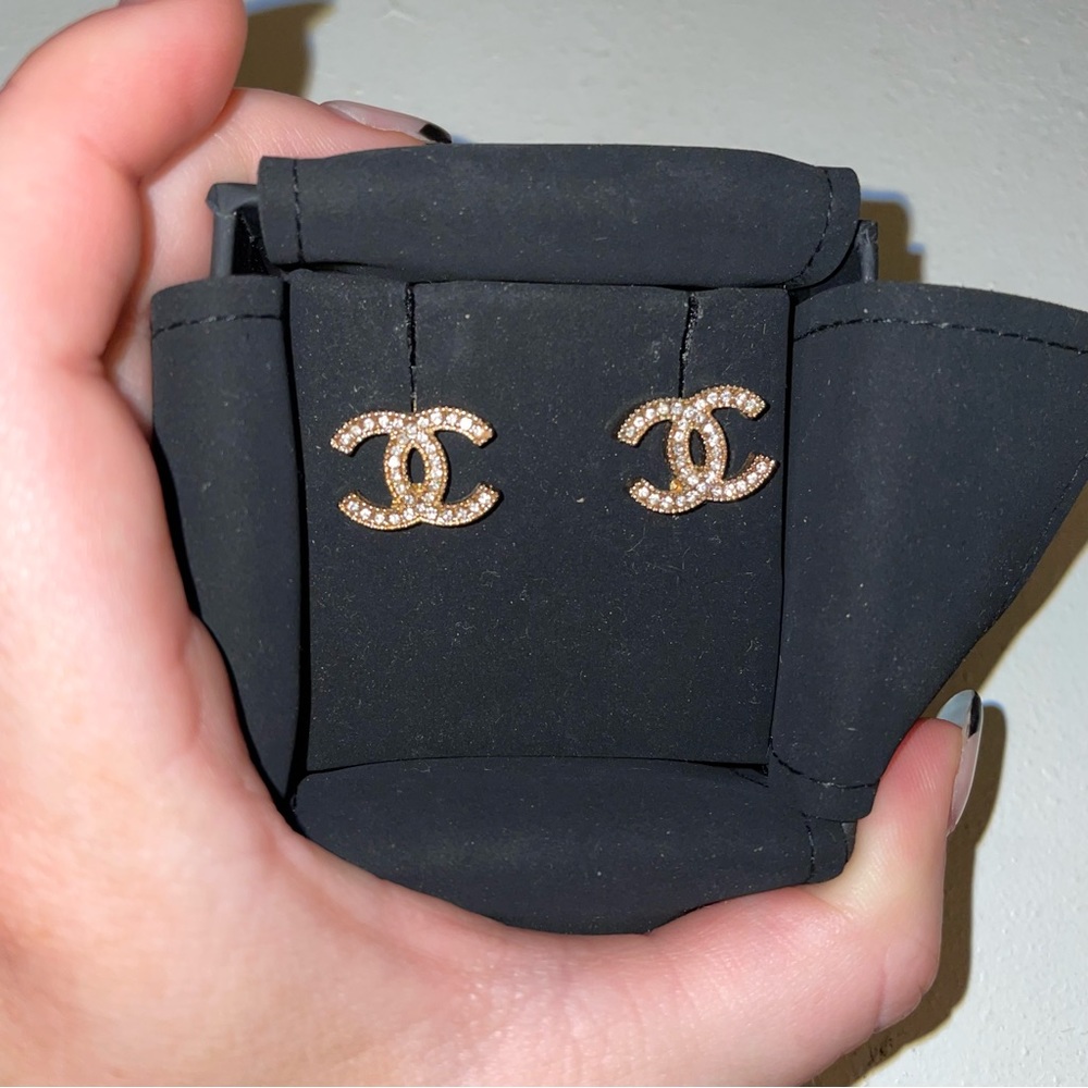 Chanel Costume CC Earrings- Gold